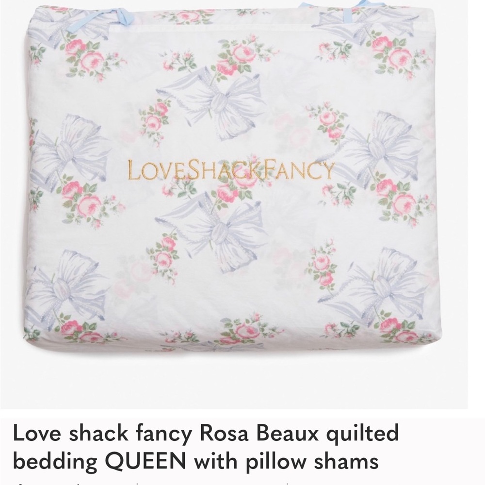 ISO Love shack fancy Rosa Beaux quilted bedding QUEEN with pillow shams